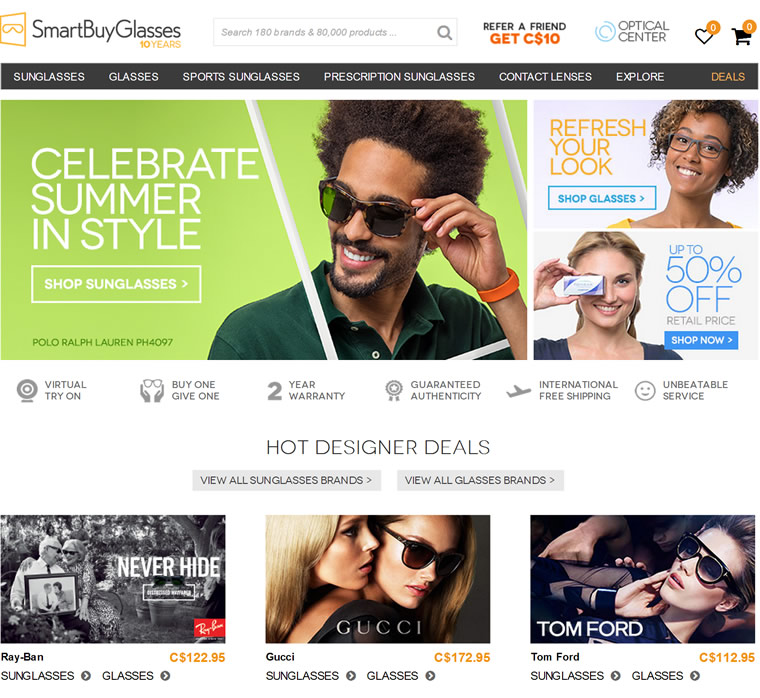 加拿大在线眼镜零售商：SmartBuyGlasses加拿大