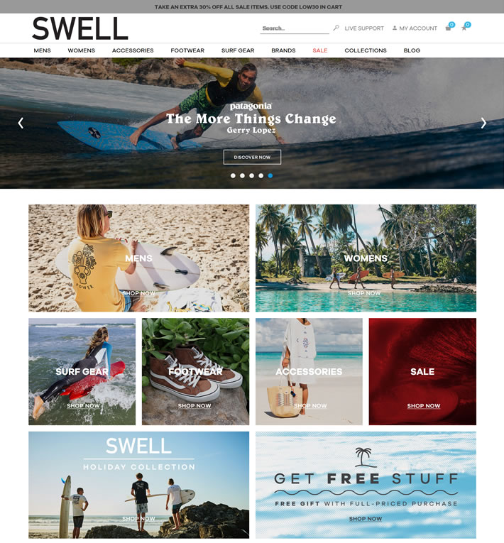 顶级在线冲浪店：SWELL