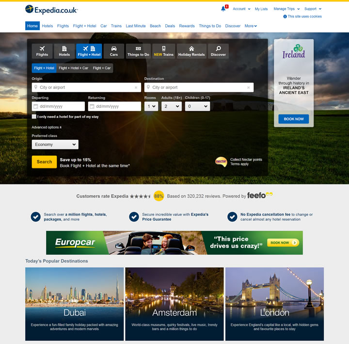 Expedia英国：全球最大的在线旅游公司