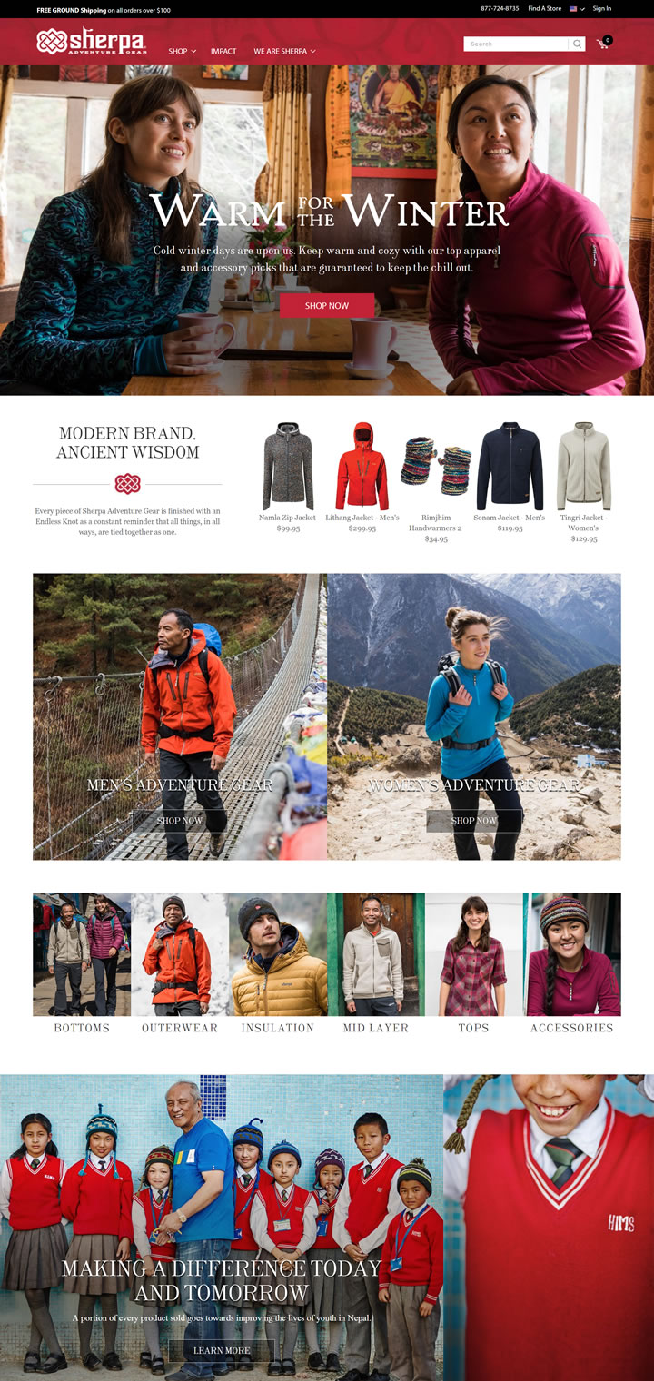 夏尔巴人登珠峰品牌：Sherpa Adventure Gear