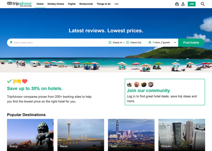Tripadvisor新西兰：阅读评论，比较价格和酒店预订