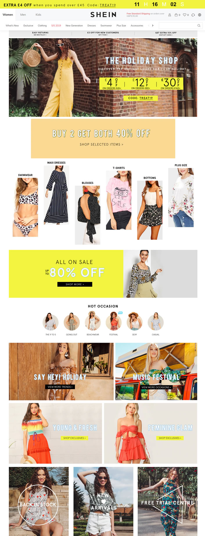 Shein英国：女性时尚网上商店