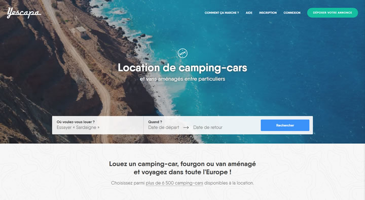 法国房车租赁网站：Yescapa