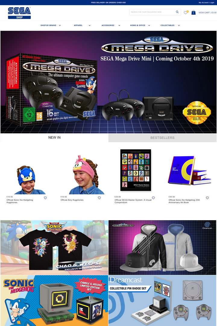 世嘉游戏英国官方商店：SEGA Shop UK