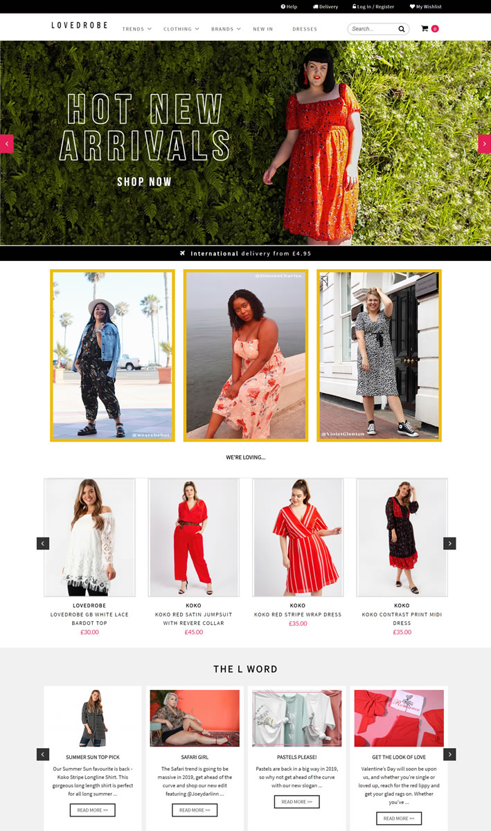 Lovedrobe官网：英国领先的大码服装品牌