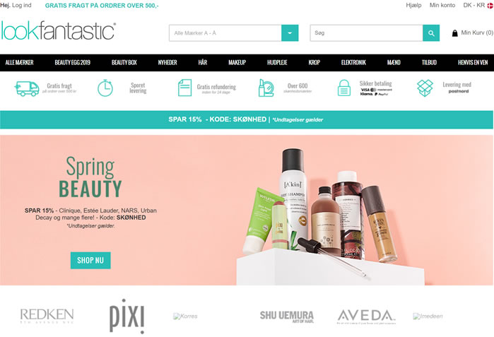 Lookfantastic Denmark: UK Famous Beauty Shopping Site