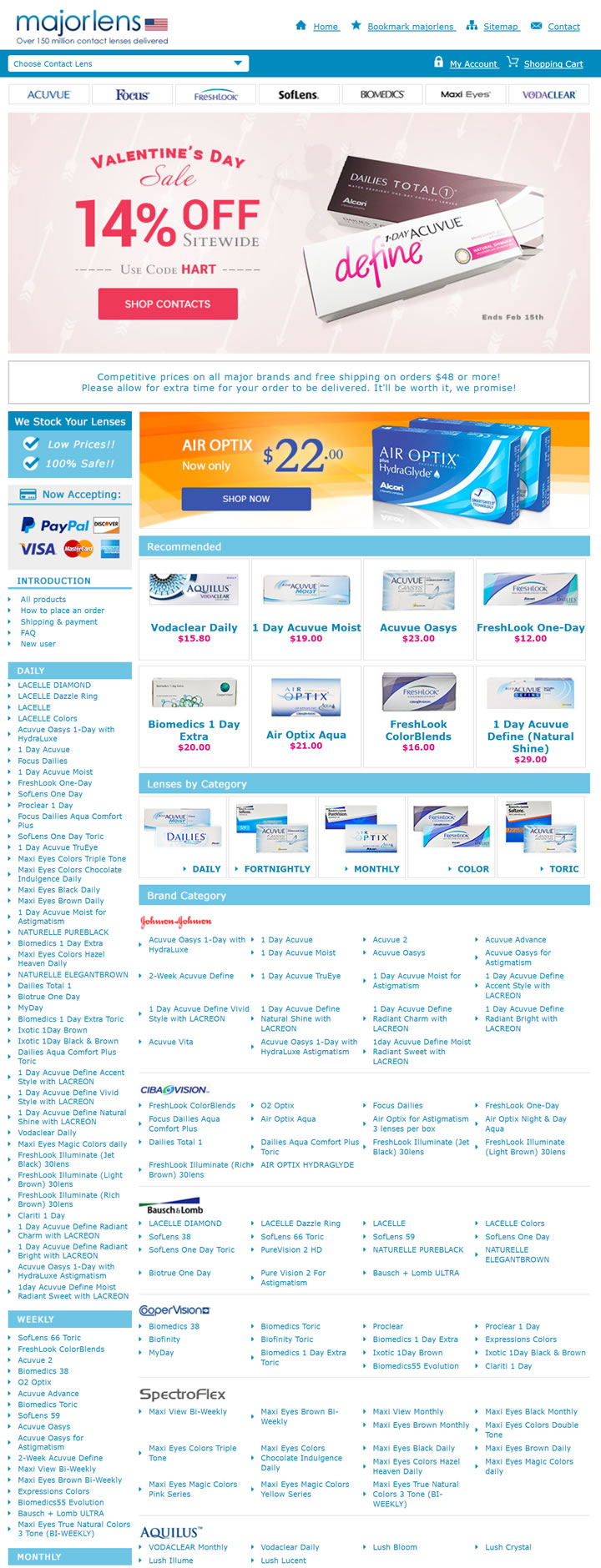 American Contact Lens Website: majorlens